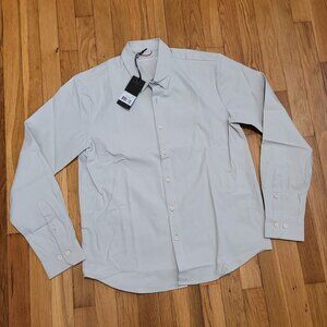 Western Rise X Cotton Button Down Fog Light Gray Medium M Men's Longsleeve Shirt